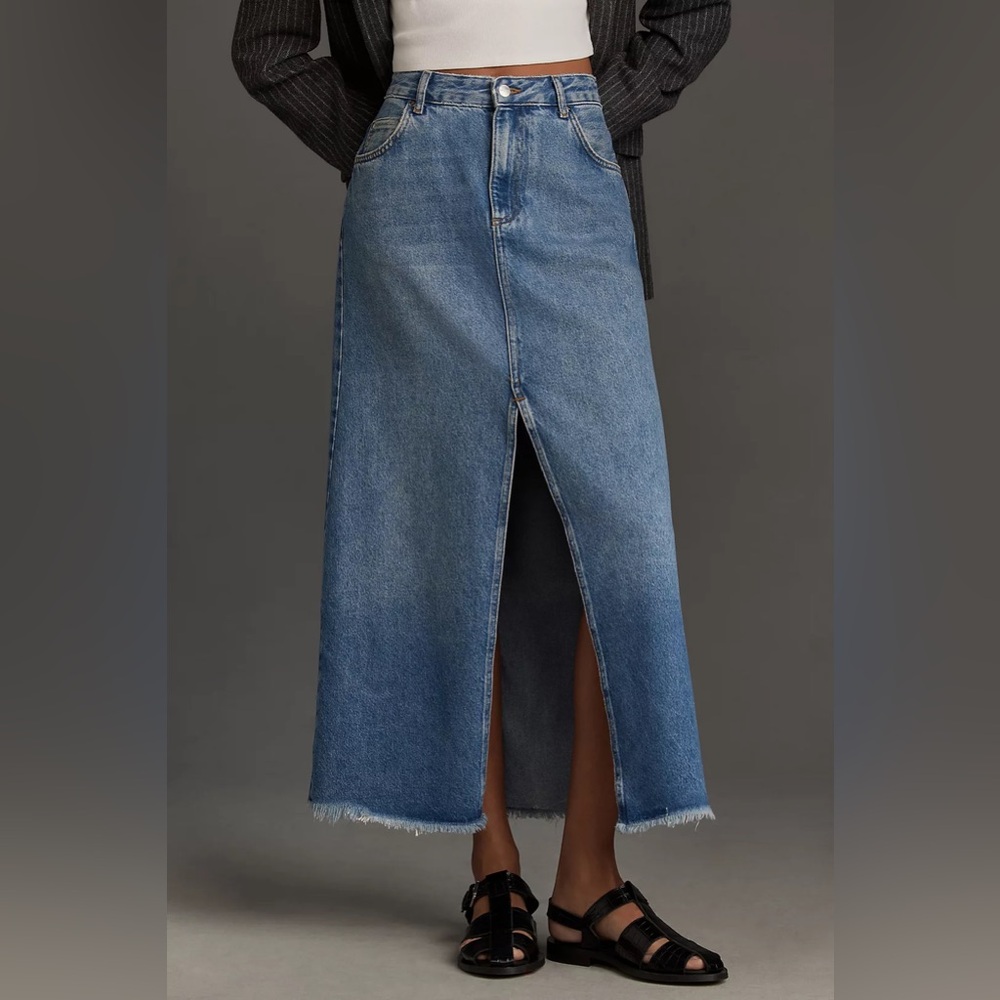 NWT Pilcro Madi Front-Slit Denim Skirt - 2